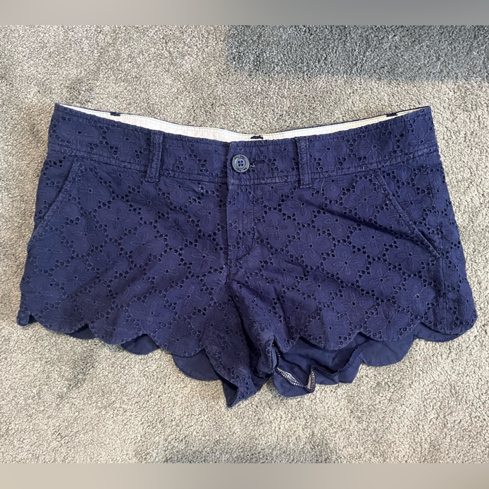 Lilly Pulitzer navy eyelet shorts